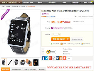 LED Binary Wrist Watch with Date Display (1*CR2032)