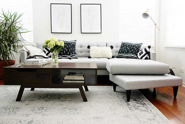 A Stunning Midcentury Boho Style Living Room Reveal