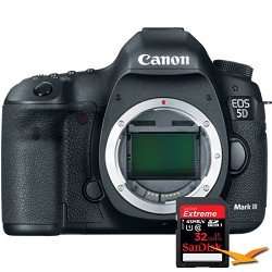 EOS 5D Mark III 22.3 MP Full Frame CMOS Digital SLR Camera (Body) and 32 GB Extreme HD Video Secure Digital Memory Card 45MB/s (Class10) Bundle.