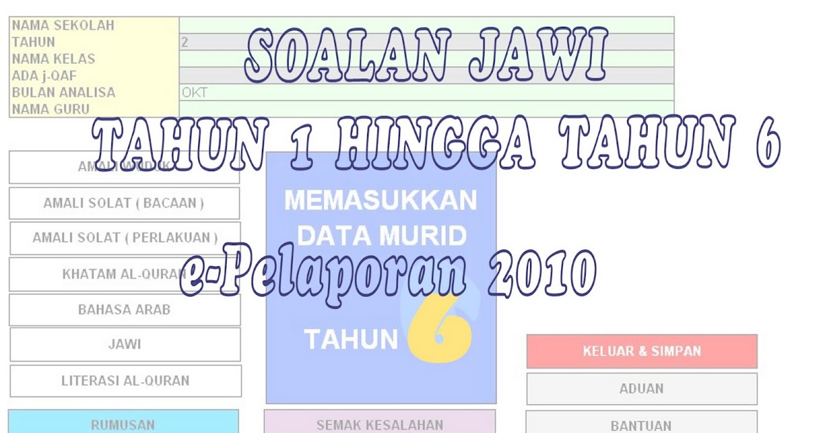BLOG j-QAF SK PARIT HAJI TAIB: SOALAN JAWI e-PELAPORAN 