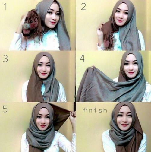 Tutorial kerudung simple 3