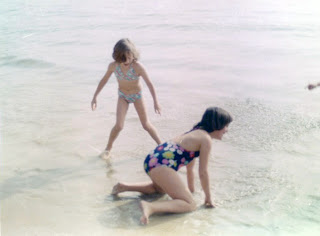 Playing on a beach