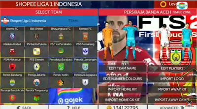FTS 20 Mod Promosi Shopee Liga 1 Indonesia & Eropa