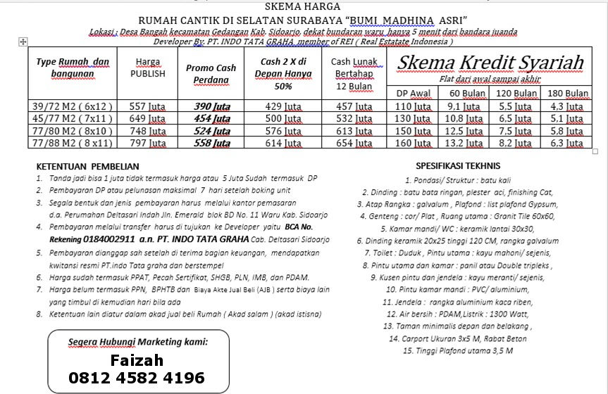 RUMAH SYARIAH di Selatan Surabaya 390 juta 558 jt RUMAH SYARIAH di Selatan Surabaya 390 juta 558 jt