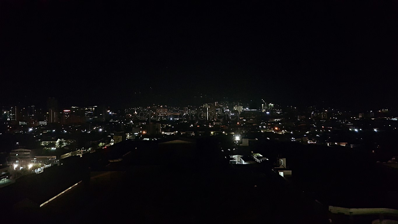 night view from one of the windows at room 1501 of Radisson Blu Cebu Hotel