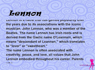 meaning of the name "Lennon"