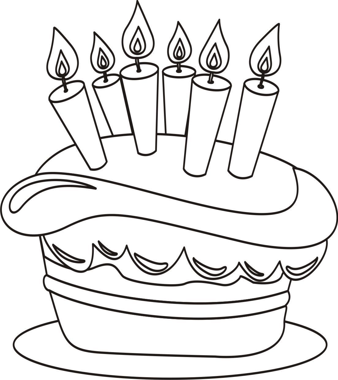 Desenho de criança com bolo de aniversário para colorir Desenhos 