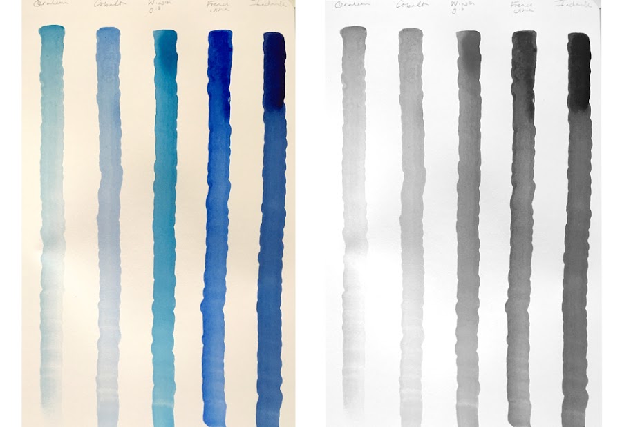 tonal value of blue paint painted