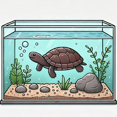 커먼 머스크 터틀 수영하는 클립아트