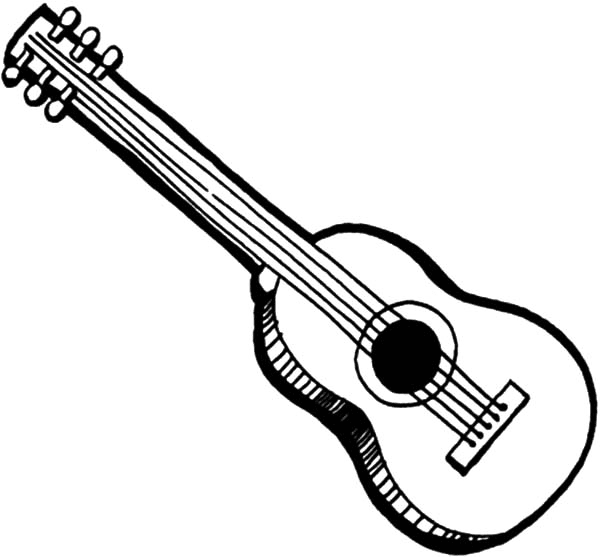  Gambar  Mewarnai  Gitar Untuk  Anak  PAUD dan TK 