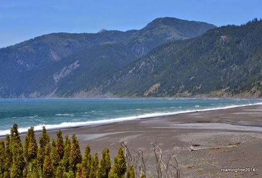 Black sand beach