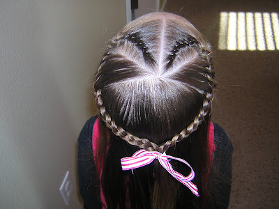 Little Girl in Pink with Beautiful Hair Braids It's basically this heart 