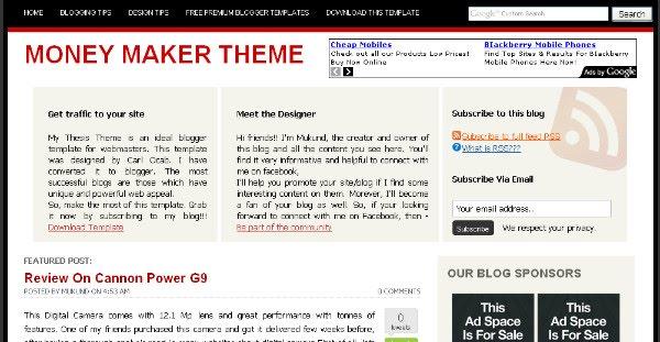 Money Maker Blogger Template