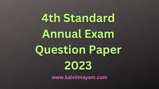 4th Term 3 Annual Exam Question Paper 2023