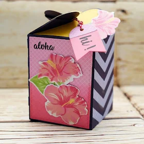 Sunny Studio Stamps: Wrap Around Box Hawaiian Hibiscus School Time Treat Boxes by Rachel Alvarado and Lexa Levana
