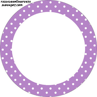 Pink, Purple and White Polka Dots Free Printable Cupcake Toppers.