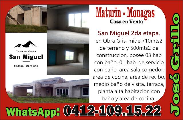 Casa en Obra Gris en Urb. San Miguel