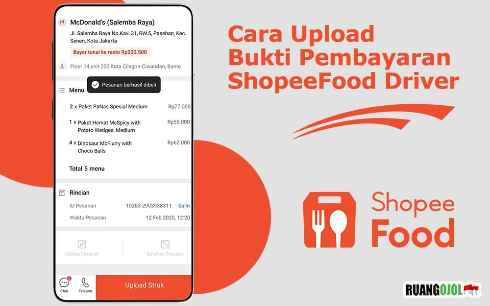 Cara Upload Bukti Pembayaran Shopee Food Driver Terbaru 2021