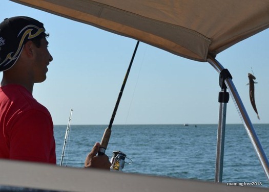 Nicolas got the littlest catch of the day!