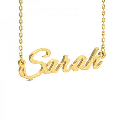 eulia Gold Tone Alexbrush Style Name Necklace
