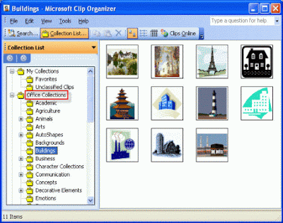 Microsoft Clip Organizer window pic3