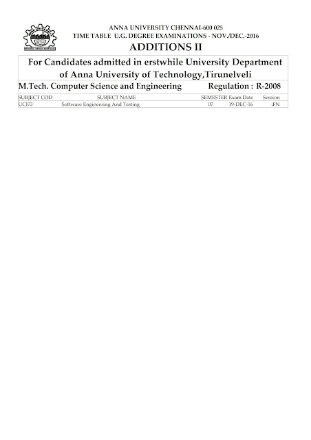 Anna University Nov Dec 2016 UG Exam Time Table Additions-2