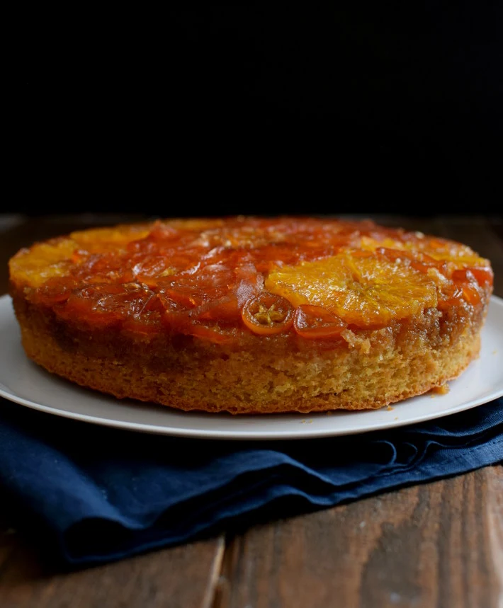 Torta volteada de naranja casera