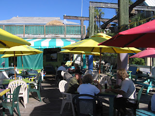 Dad, Mom and Mike on the back deck at A-J's Dockside