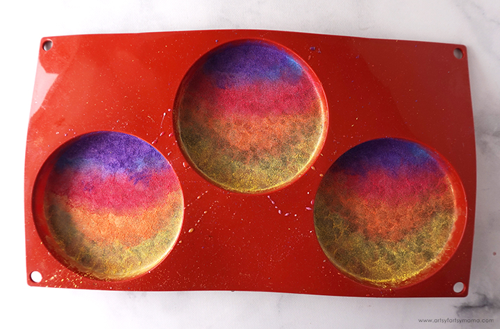 Resin with Sunset Mica Powders