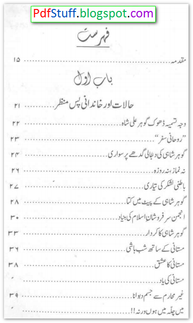 contents of the Urdu book Daur-e-Jadeed Ka Maseelma Kazzab Gohar Shahi