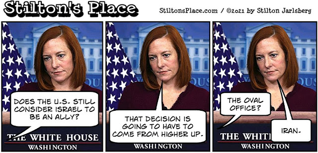 stilton’s place, stilton, political, humor, conservative, cartoons, jokes, hope n’ change, biden, psaki, israel, ally