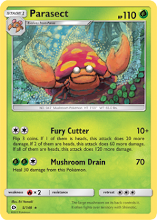 Parasect Sun and Moon Pokemon Card