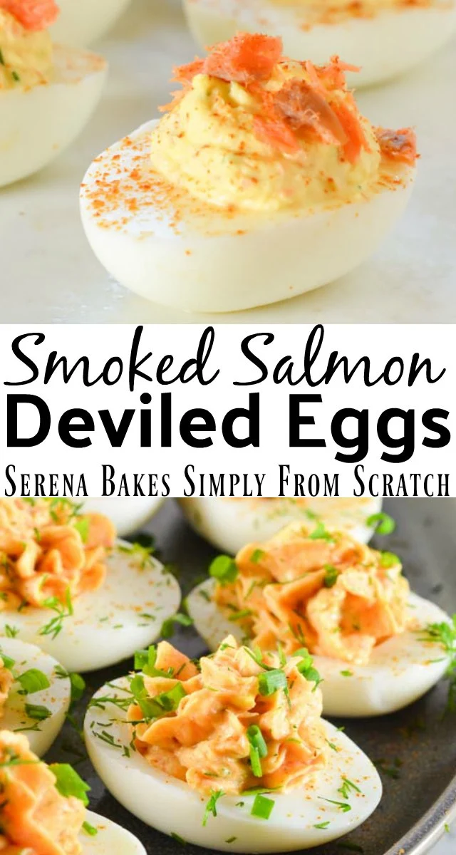 Smoked Salmon Deviled Eggs are a favorite twist on the classic deviled eggs from Serena Bakes Simply From Scratch.