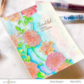 #mariawillis, #cardbomb, #altenew, #watercolorbrushmarkers, #watercolor, #flowers, #cards, #stamp, #ink, #paper, #art, #papercraft, #cardmaker, #color, 