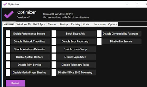 Optimizer Windows 7.2 Portable Full Version