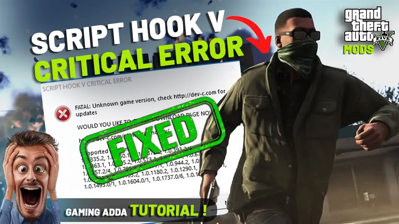 How to Fix SCRIPT HOOK V CRITICAL ERROR In Gta V