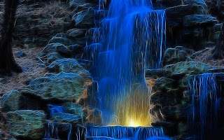 Fractal Blue Waterfall wallpaper