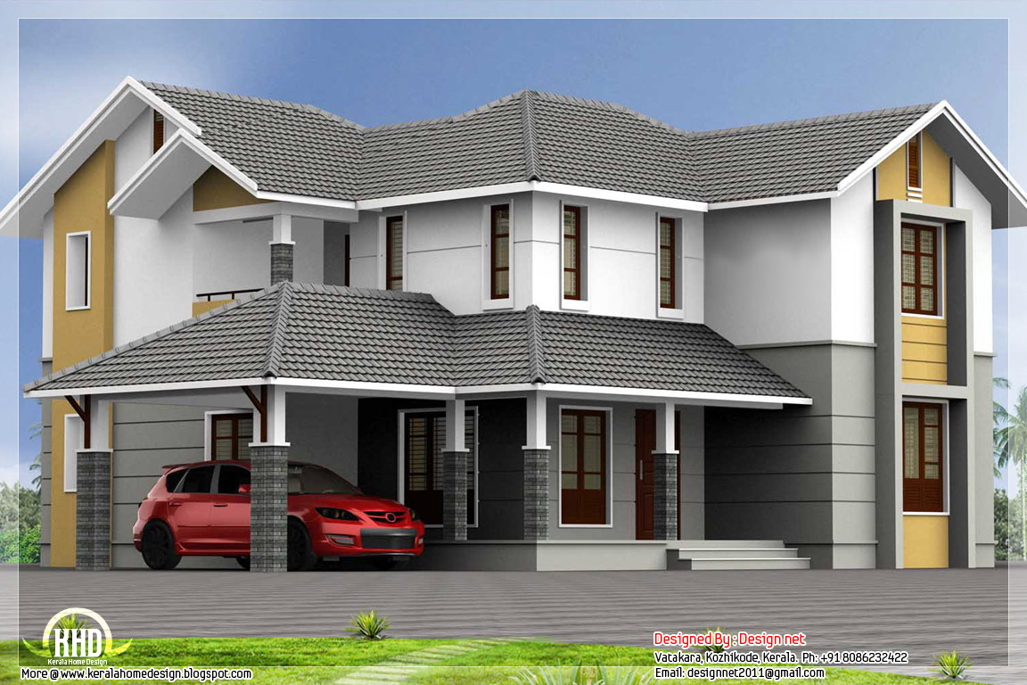 4 bedroom sloping roof  house  2900 sq ft Kerala home  