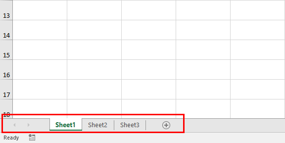 مكونات شاشة برنامج Excel
