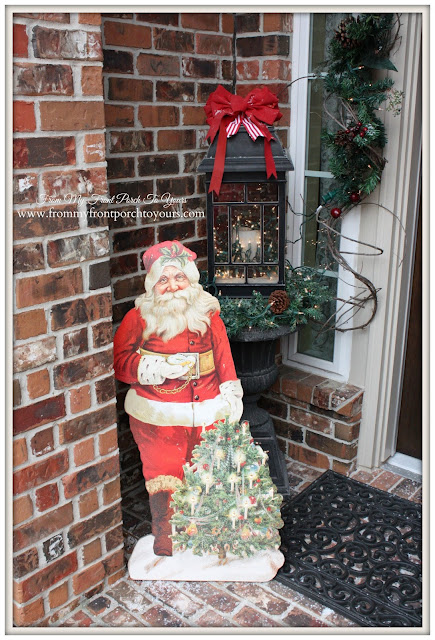 Christmas Porch Inspiration- Antique Farmhouse Santa Cut Out-From My Front Porch To Yours