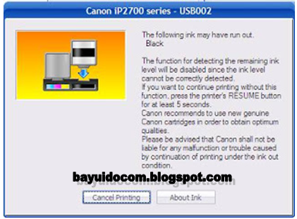 Printer Canon IP2770 error Blink 16x dilayar windows ...