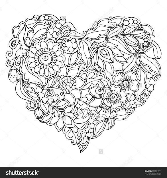 Coloring Book For Adult And Older Children Coloring Page With Vintage  Flowers Pattern