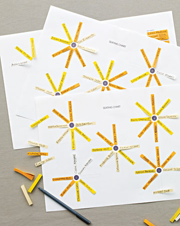 The seating chart Martha Stewart posted this fun and easy way to organize 