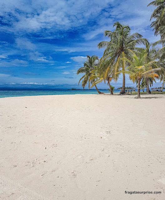 Praia em San Blás no Panamá