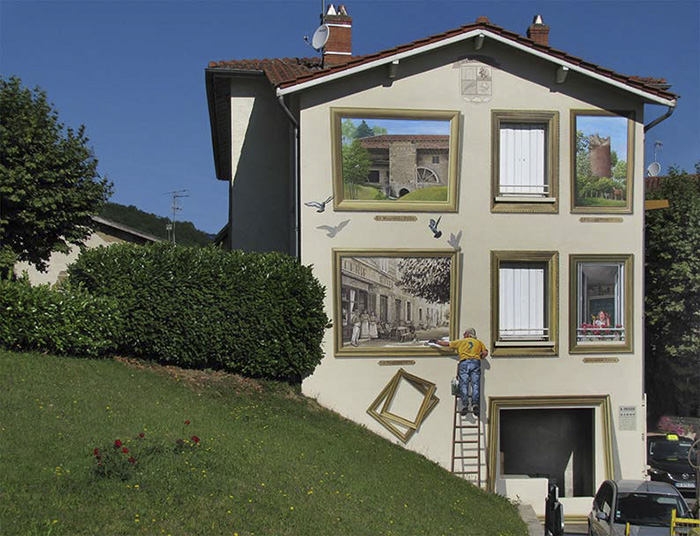 French Artist Transforms Boring City Walls Into Vibrant Scenes Full Of Life - Tableaux d’Eyzin-Pinet