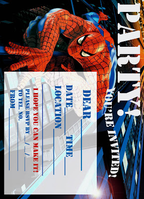 Printable Party Invitations on Spiderman Party Kit