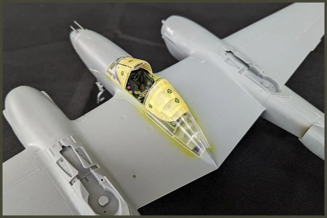 Canopée du P-38F/G de Tamiya au 1/48.