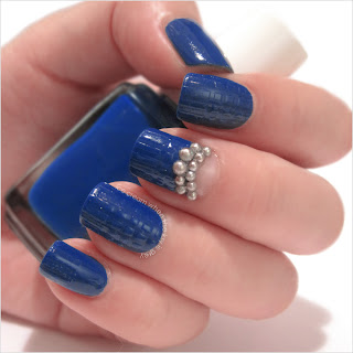 Blue & Silver Pearls Nail Art Tutorial Chanel Spring Summer 2013 Ready To Wear Show Inspired
