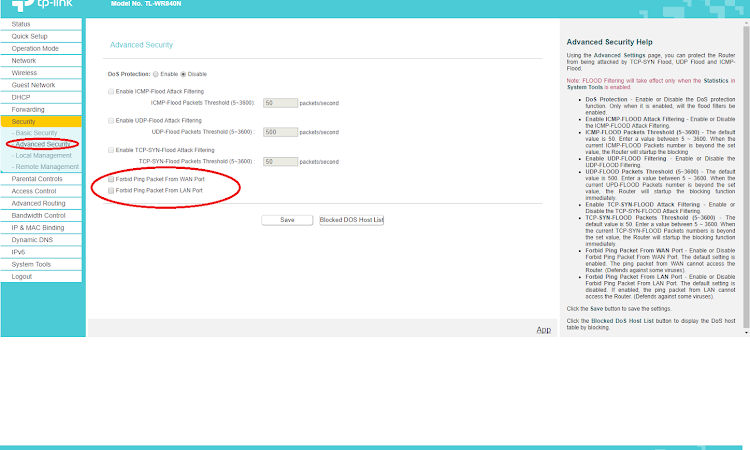 LIBERAR PING E ACESSO PORTA WAN TPLINK WR840N