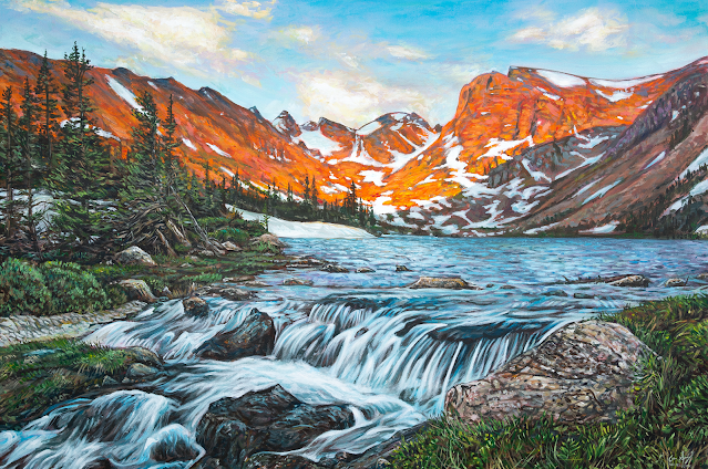 Painting Indian peaks wilderness colorado lake isabelle art
